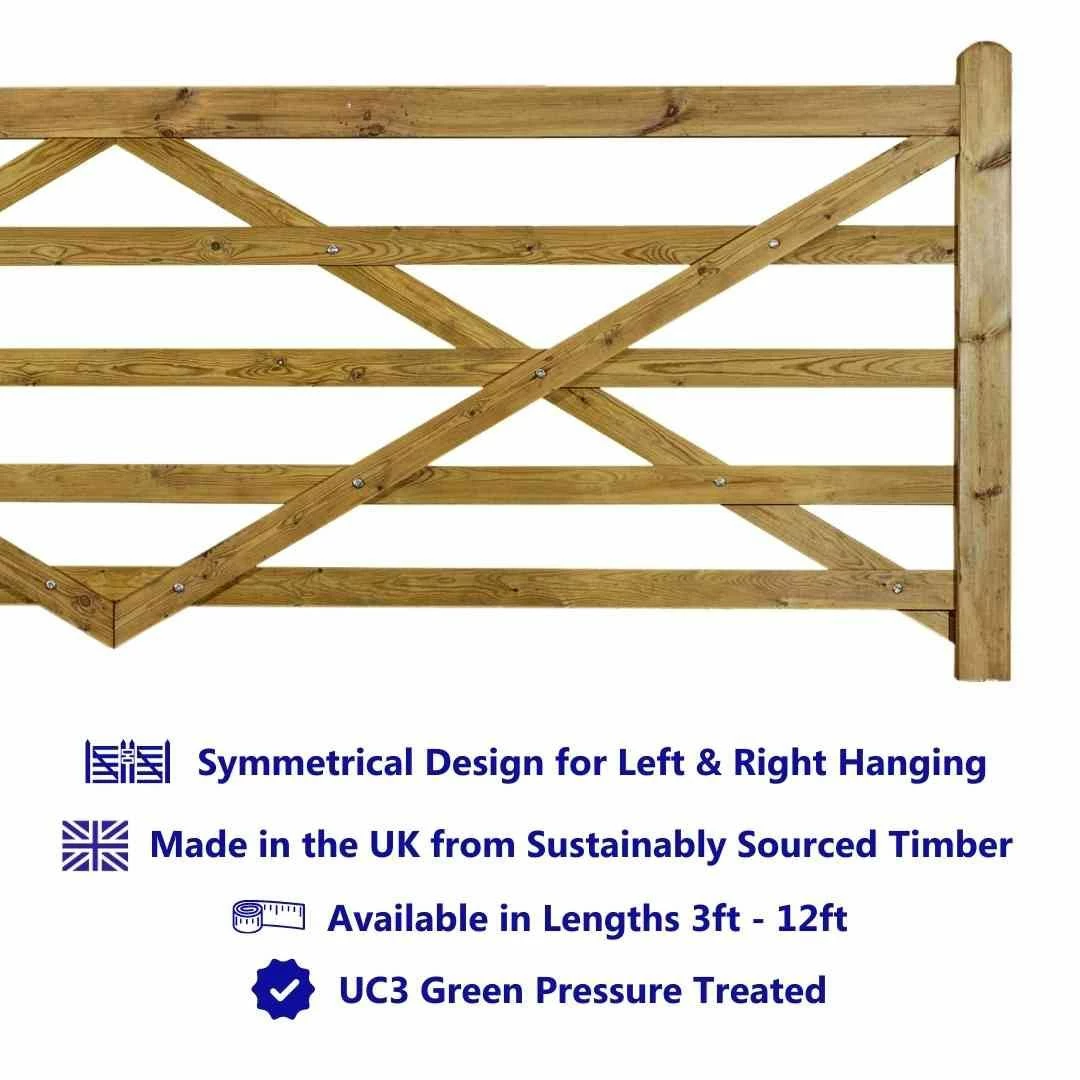 Wooden 5 Bar Field Gates 2 Wooden 5 Bar Field Gates - Image 2
