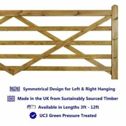 Universal 5 Bar Field Gate | 1.2mx0.9m | Green Treated