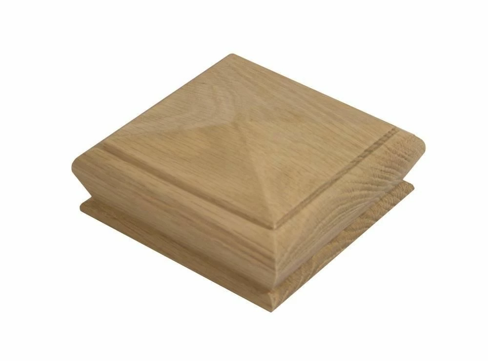 Burbidge Pyramid Newel Cap White Oak 90mm 1 Burbidge Pyramid Newel Cap White Oak 90mm