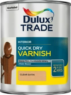 Dulux Trade Quick Dry Varnish Clear Satin 1ltr