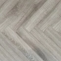 Herringbone Platinum Grey Laminate Flooring 12x90x450mm 1.46m²