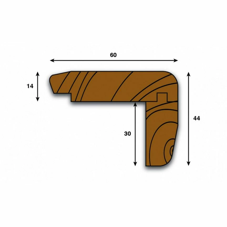 Parallel Frontier Wood FWN 5 Stair Nosing Light Oak 60x44x1000mm 1 Parallel Frontier Wood FWN 5 Stair Nosing Light Oak 60x44x1000mm