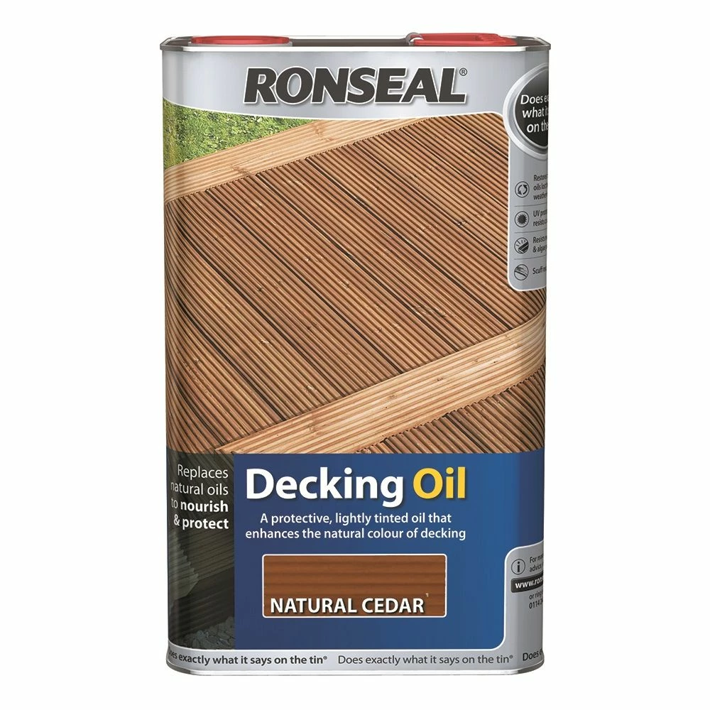 Ronseal Decking Oil Natural Cedar 5ltr 1 Ronseal Decking Oil Natural Cedar 5ltr