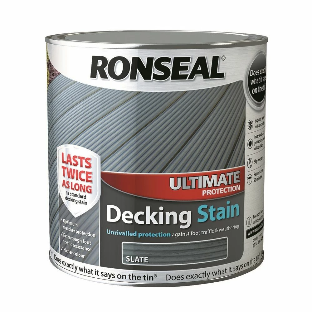 Ronseal Ultimate Protection Decking Stain Slate 2.5ltr 1 Ronseal Ultimate Protection Decking Stain Slate 2.5ltr