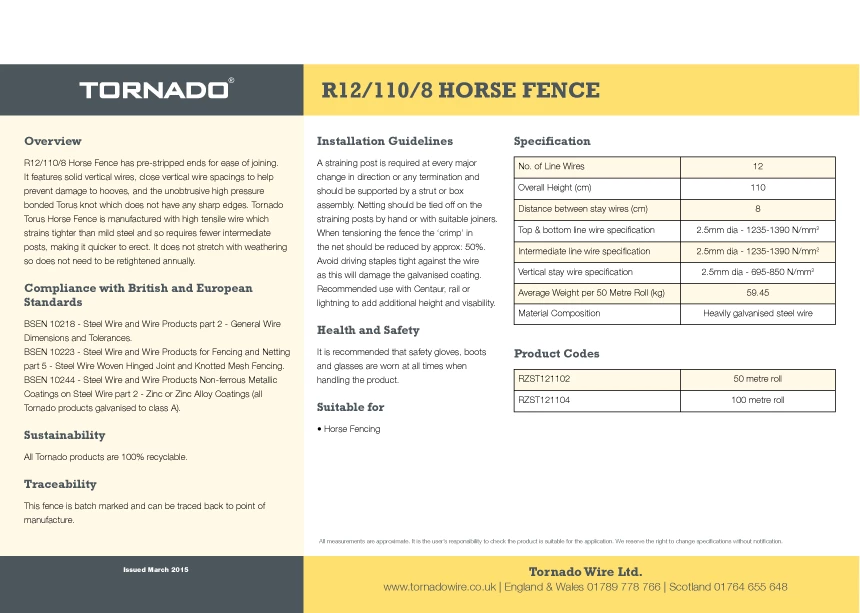 Tornado Equi Horse Torus Fence R12/110/8-100m 2 Tornado Equi Horse Torus Fence R12/110/8-100m - Image 2