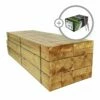 Railway Sleeper Bundle | 2.4m X 100mm X 200mm | Green Treated | 22 Pack + Screws + Driver